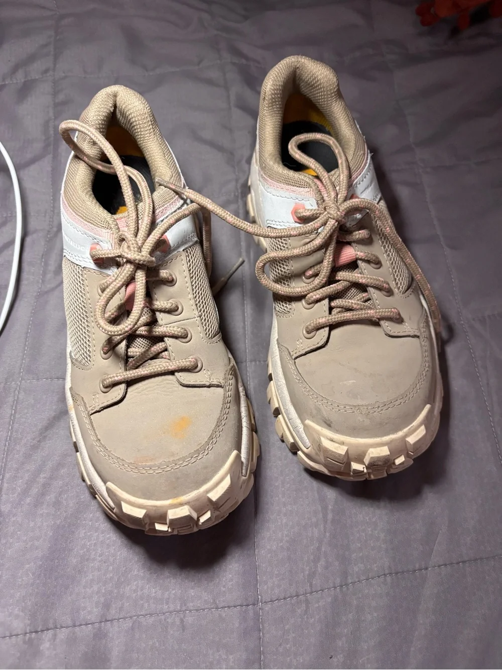 Caterpillar Gray and Pink Trail Sneakers Steel Toe